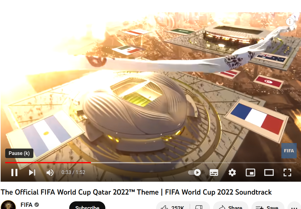 Prepatory conditioning: Argentinian and French flag sFIFAs official clip for the World Cup 2022